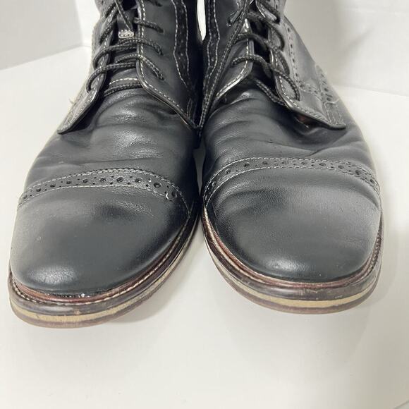 Johnston Murphy Men Warner Cap Toe Chukka Black Zip Leather Boots 10.5 Zip Laces main image 7